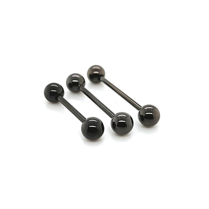 14G 5mm & 6mm Ball Barbell-Black Steel