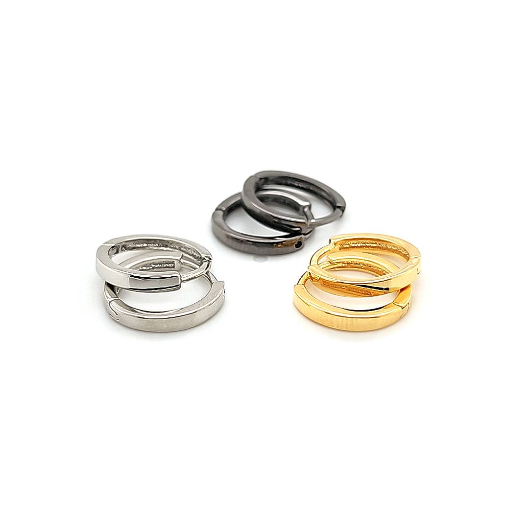 13mm Square Hoop Earring-Plated