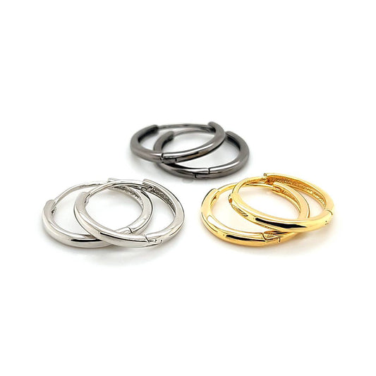 16mm Round Hoop Earring-Plated