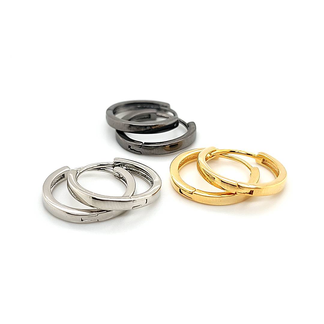 16mm Square Hoop Earring-Plated