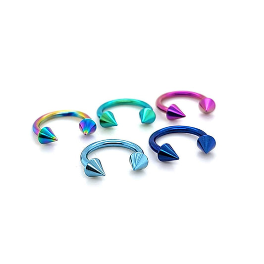 14G CBB Horseshoe, Cone-Color Steel