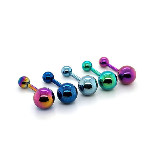 14g Belly Plain Ball-Color Steel
