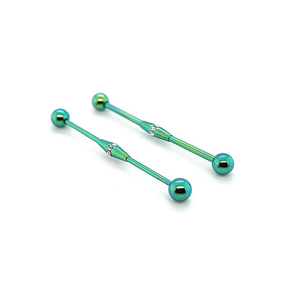 16G/14G Industrial Barbell- Multistone Center-Color Steel