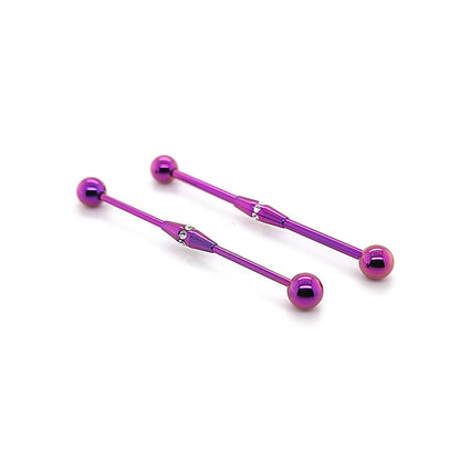 16G/14G Industrial Barbell- Multistone Center-Color Steel