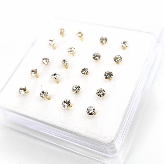 925.Sterling Silver-CZ set Nosestud, 20pc. Box