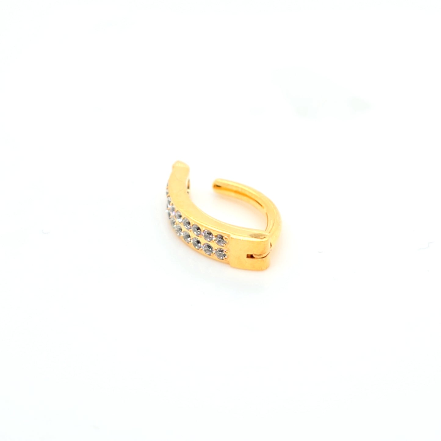 14G Belly Double Line CZ Set -Gold Steel