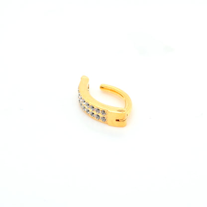 14G Belly Double Line CZ Set -Gold Steel