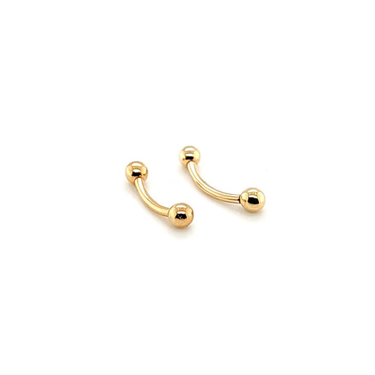 14K Gold- 16G Curved Barbell