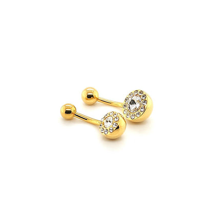 14G Belly Multi Jeweled-Gold Steel