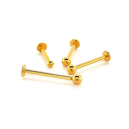 14g Labet, Long Shaft- Gold Steel