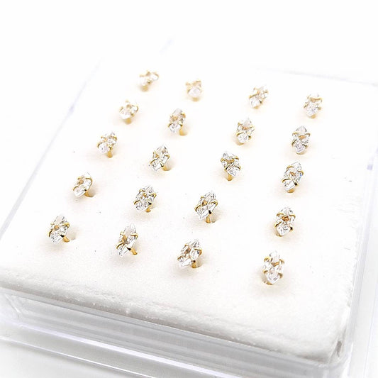925.Sterling Silver-Marquise CZ Nosestud, 20pc. Box
