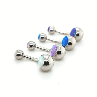 14G Opal Cabochon Ball Belly - 316L S. Steel
