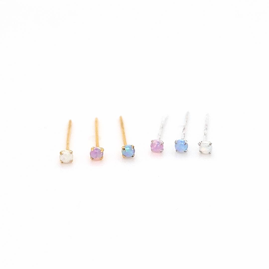 925.Sterling Silver-Opal Ball Setting Nosestud, 20pc. Box