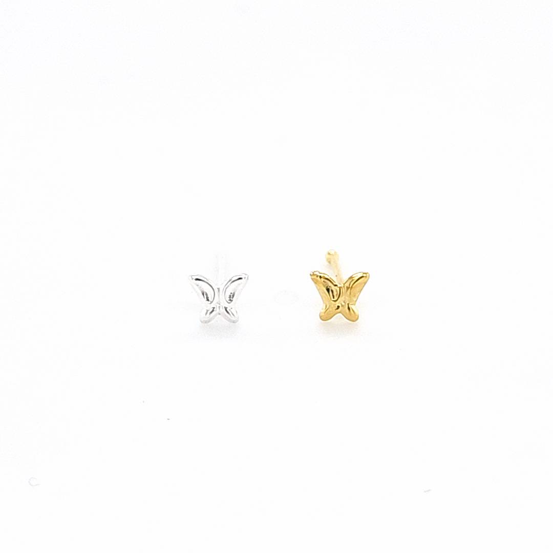 925.Sterling Silver- Plain Butterfly Nosestud, 20pc. Box