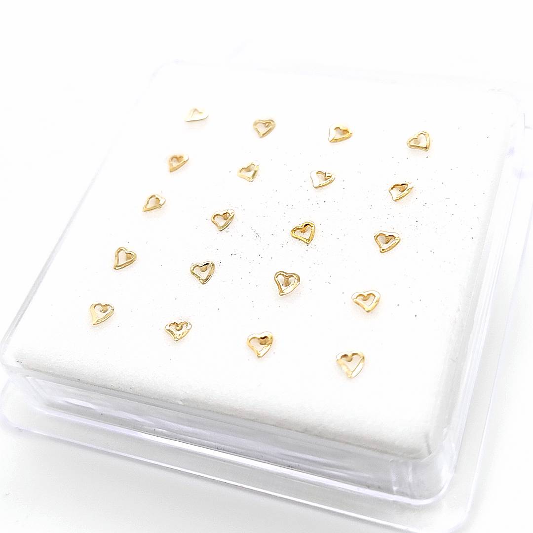 925.Sterling Silver- Plain Heart Nose Stud, 20pc. Box