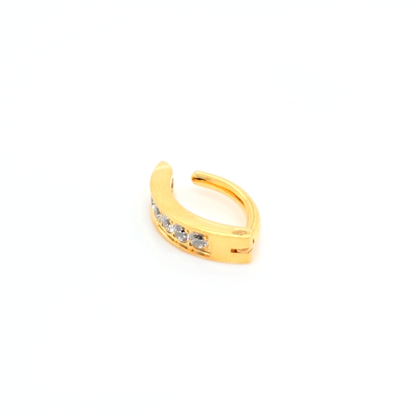 14G Belly Line CZ Set -Gold Steel