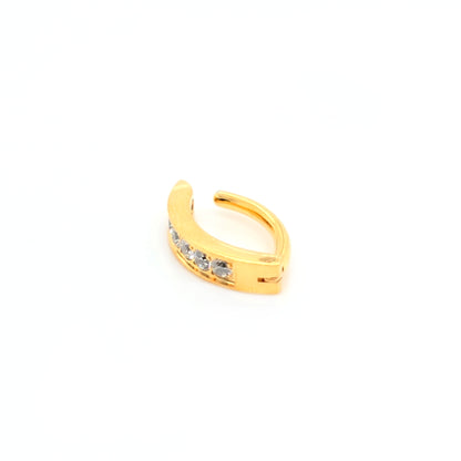 14G Belly Line CZ Set -Gold Steel