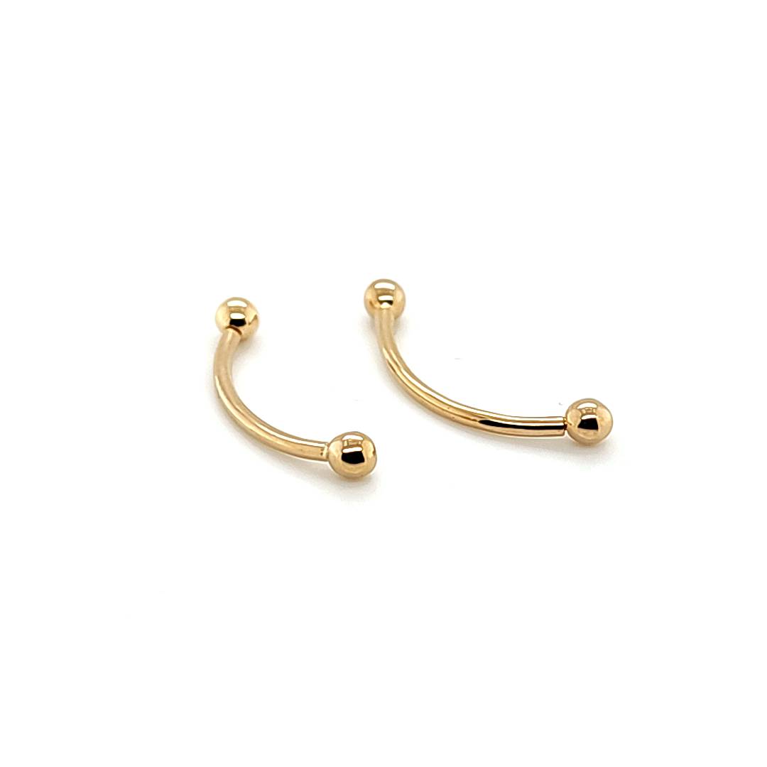14K Gold- 16G Curved Barbell