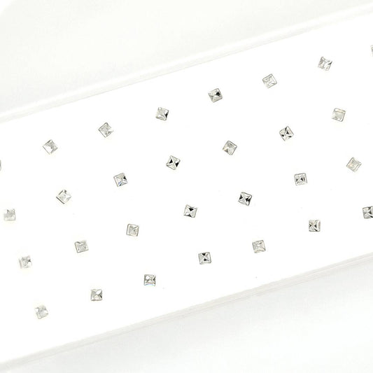925.Sterling Silver- Square Gem Nosestud- 40pc. Box