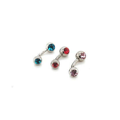 14G Mini Color Jeweled Belly-316L S. Steel