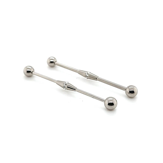 16G/14G Industrial Barbell- Multistone Center-316L S. Steel