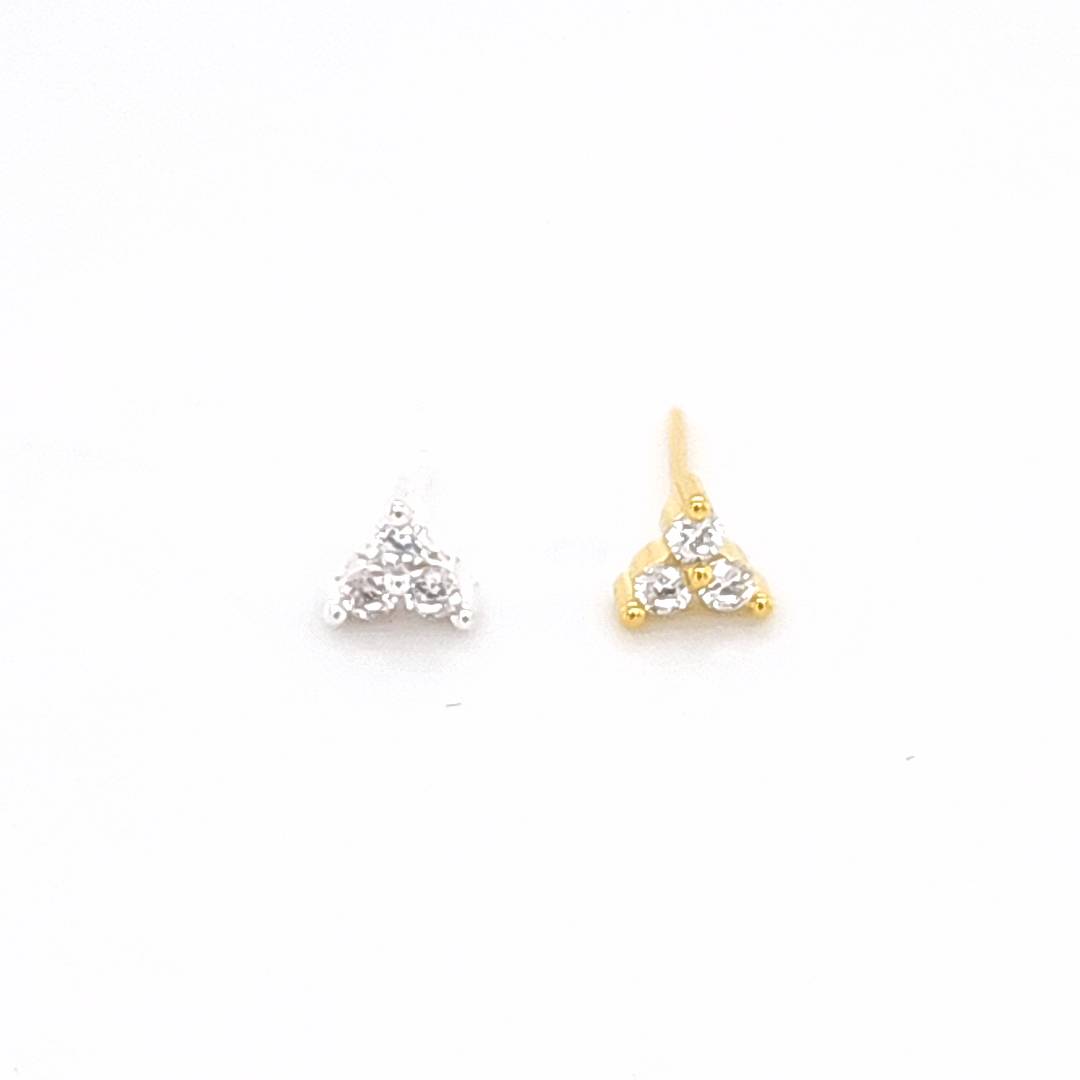 925.Sterling Silver-CZ Trinity Nosestud, 20pc. Box