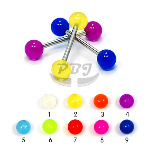 14G Acrylic Barbell-UV Glow