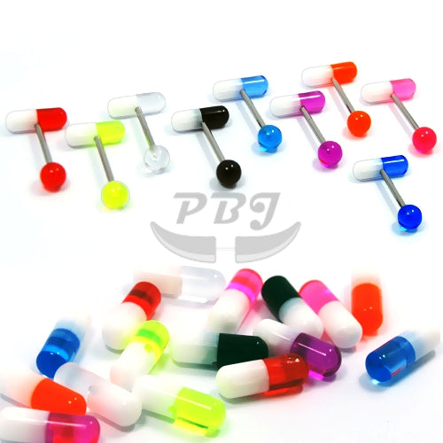 14G Acrylic Barbell-UV Capsule