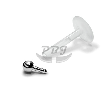 16G Acrylic Labret- Retainer PTFE Steel Ball Top