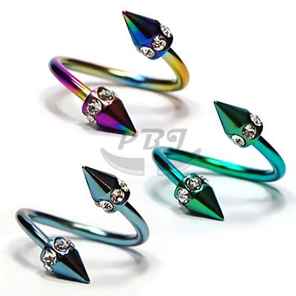 16G Twister, Multi Jeweled, Cone-Color Steel