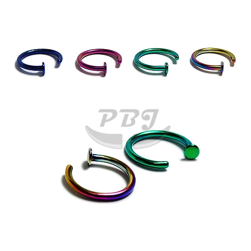20G Flexible Hoop w/Stopper -Color Steel