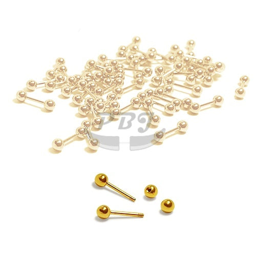 18G Barbell-Gold Steel