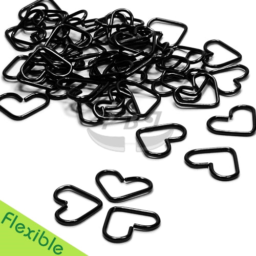 18G Heart Hoop, Flexible-Black Steel