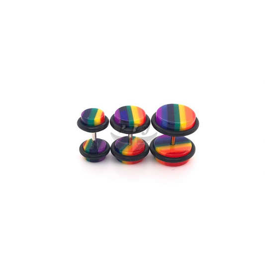 16G Acrylic Fake Barbell- Rainbow