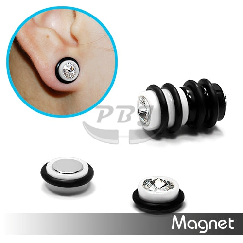 Magnetic Acrylic Fake Plug- Jeweled