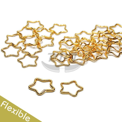 18G Star Hoop, Flexible-Gold Steel