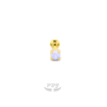 14K Gold- 18g/16g Opal Set Labret